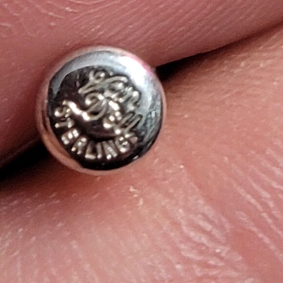 Van Dell Sterling Silver Blue Crystal Screwback Earrings - Picture 11 of 11